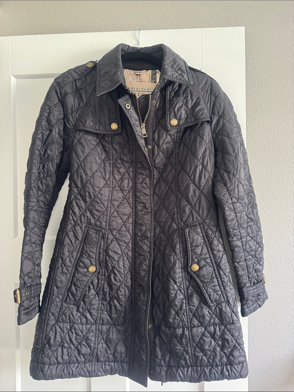 Burberry Black Quilted Long Puffer Coat